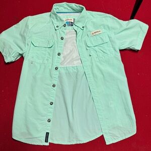 Magellan Outdoors Light Seafoam Green Short Sleeve Fishing Shirt